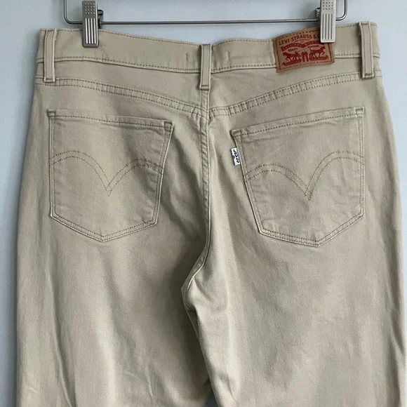 LEVI’S Tan Straight Leg High Rise Stovepipe Jeans Size 8 - Picture 6 of 13